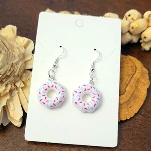 White Donut Earrings